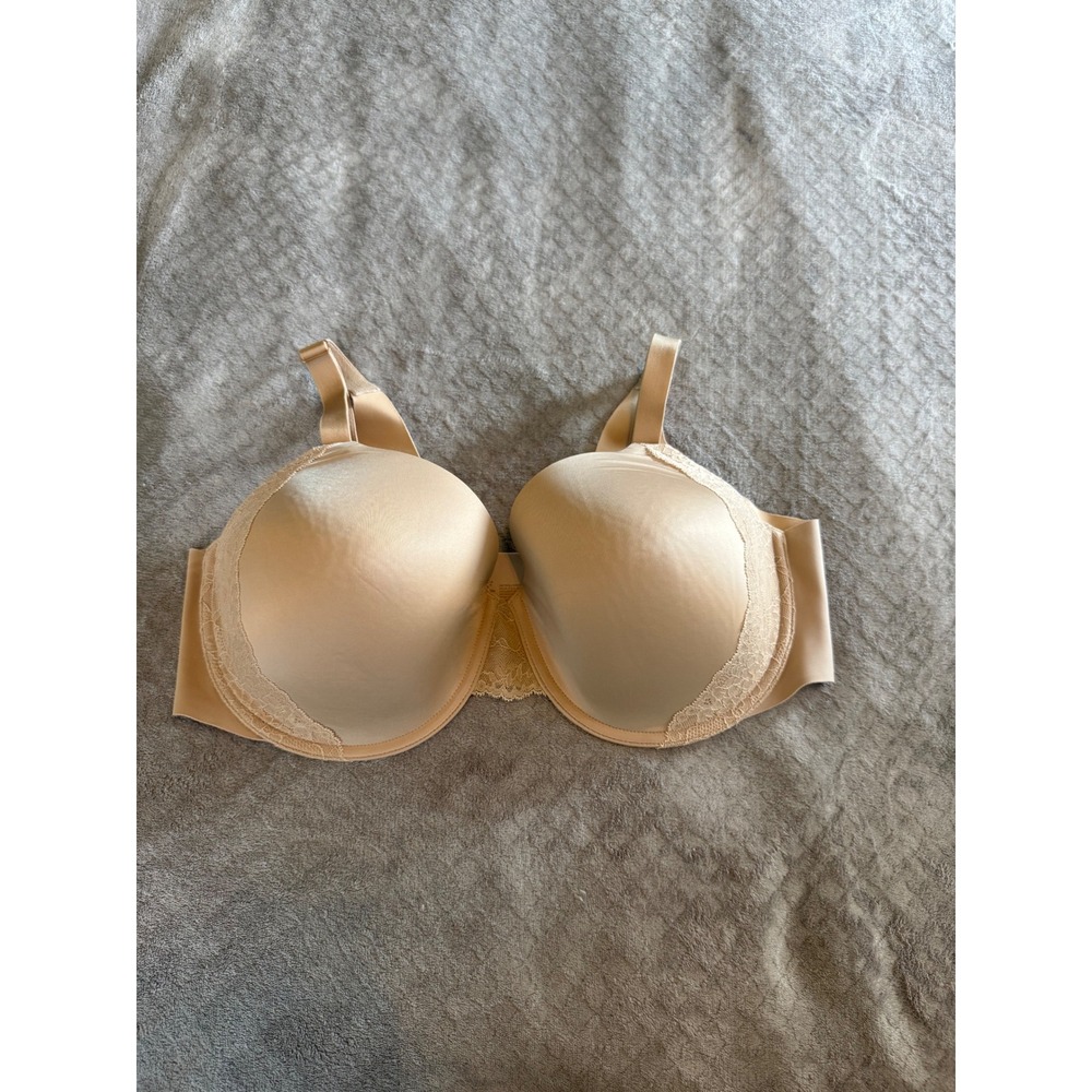 Soma Vanishing 360 Perfect Coverage Lace Trim Bra Nude Beige 40DD 022191
